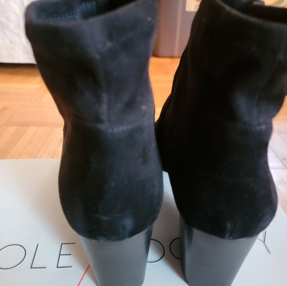 Black Suede/Stretch Suede Size 11 ankle boot size 11 by Sole Society - Picture 3 of 4